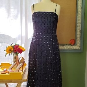 Navy Blue Adrianna Papell w/Tulle Overlay dress
